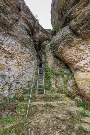 entrance to the cave of Saint John Casian. Dobrogea, Romaniaの写真素材