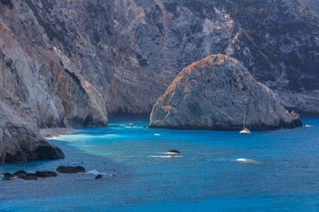 Porto Katsiki beach in Lefkada island, Greeceの写真素材