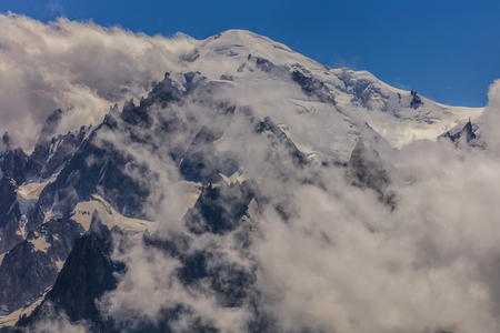 Mont Blanc is the highest mountain of historic Europe (4810 m altitude)の写真素材