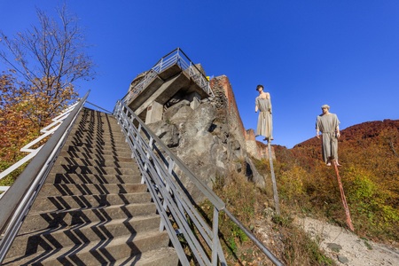 Poenari Fortress once owned by Vlad the Impaler (the legendary Dracula).のeditorial素材