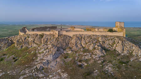 Aerial view from Enisala fortress. Dobrogea, Romaniaの写真素材
