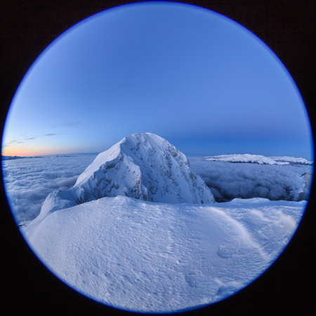 mountain top in winter, Piatra Craiului Mountains, Romania