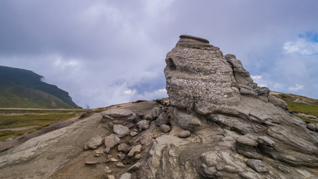 The Sphinx natural rock formation in Bucegi Mountains, Romaniaの写真素材