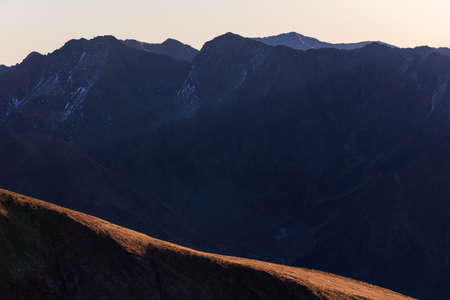 mountain landscape in the Fagaras Mountains, Romaniaの写真素材