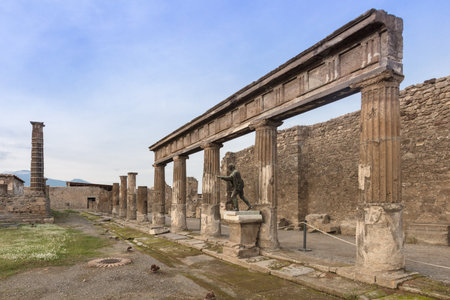 Ancient ruins of roman city Pompeii Italyの写真素材