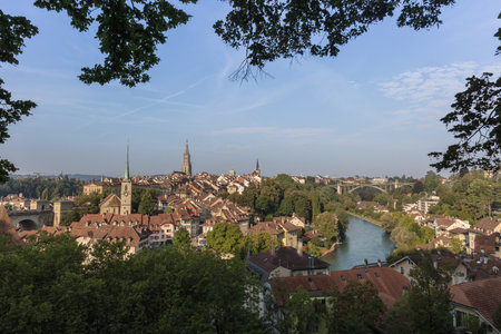 View of Bern old city center with river Aare. Switzerland.の写真素材