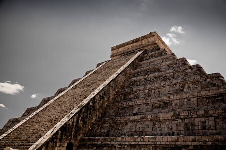 a Ziggurat in Chichen Itza, Yucatan, Mexicoの写真素材