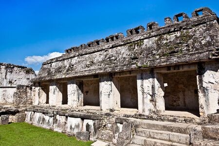 Temple of Palenque, an ancient mayan ruin, located in Palenque, Yucatan, Mexicoの写真素材