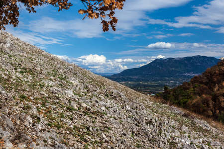 beautiful view of a mountainous region of the italian peninsulaの写真素材