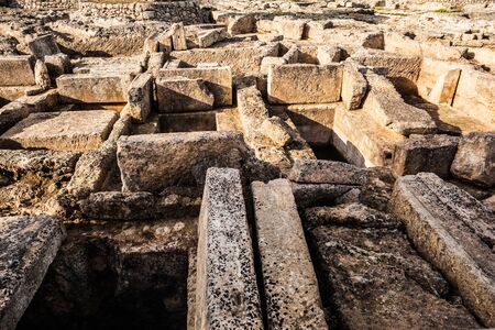ruins of an ancient italian city named Egnazia (Gnatia in english)の写真素材