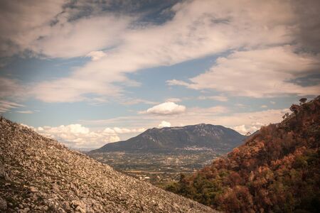 beautiful view of a mountainous region of the italian peninsulaの写真素材