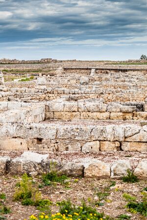 ruins of an ancient italian city named Egnazia (Gnatia in english)の写真素材