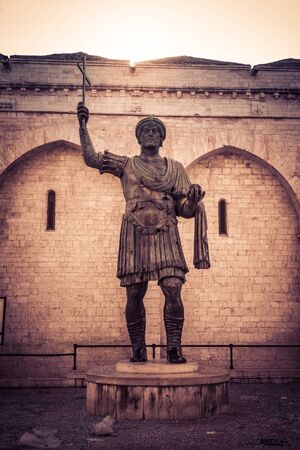 The Colossus of Barletta, a large bronze statue of an Eastern Roman Emperorの写真素材