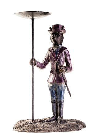 a victorian candleholder isolated over a white backgroundの写真素材