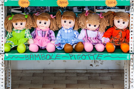 some typical italian ragdolls named pigotte on a shelfの写真素材