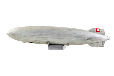 a gray zeppelin model isolated over a white の写真素材