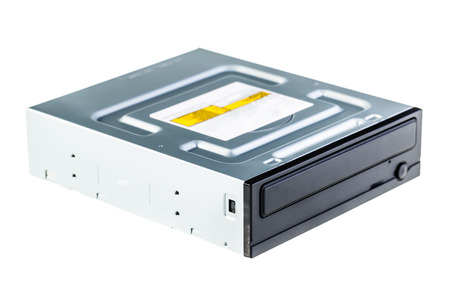 an internal dvd disk drive isolated over a white backgroundの写真素材