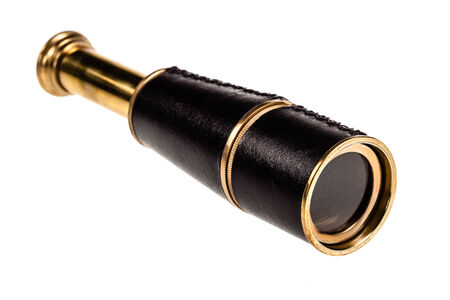 an ancient spyglass isolated over a white backgroundの写真素材