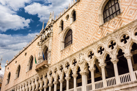 Architectural details of historical building in St Mark's Square, Venice, Italy.の写真素材