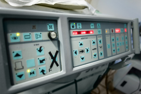 The lithotriptor attempts to break up kidney stones using an externally applied, focused, high-intensity acoustic pulseの写真素材