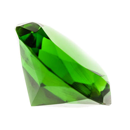 a big emerald isolated over a white backgroundの写真素材