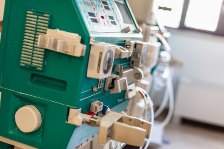 a dialyser or hemodialysis machine in an hospital wardの写真素材