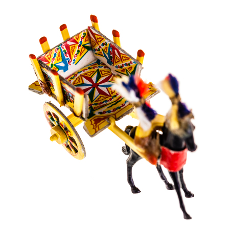 a Sicilian cart model isolated over a white backgroundの写真素材