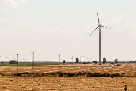 a single wind turbine in the countryside