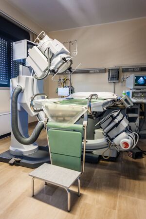 The lithotriptor attempts to break up kidney stones using an externally applied, focused, high-intensity acoustic pulseの写真素材