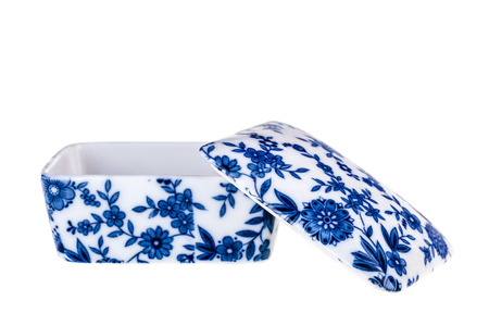 a small casket or pill box isolated over a white backgroundの写真素材