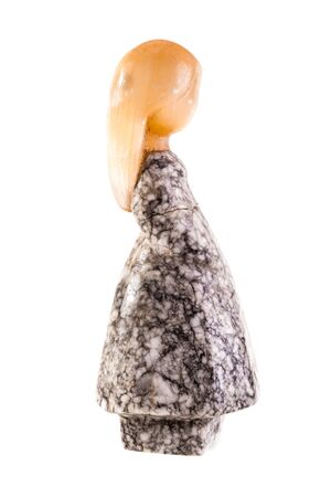 a small marble russian statuette isolated over a white backgroundの写真素材