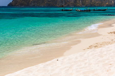 the beautiful andaman sea seen from phi phi island, thailandの写真素材