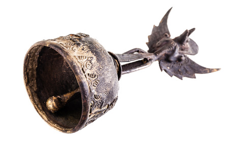 an ancient indian garuda bell isolated over a white backgroundの写真素材