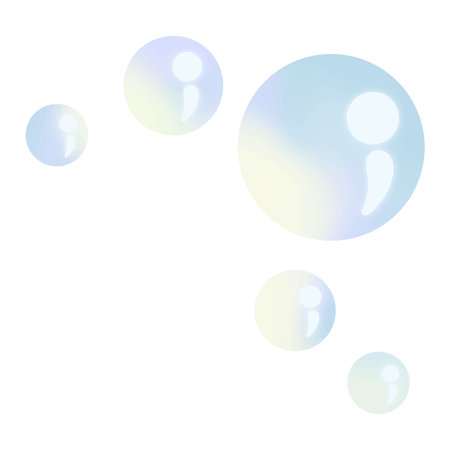 Rainbow bubbles of different shapes and sizesのイラスト素材