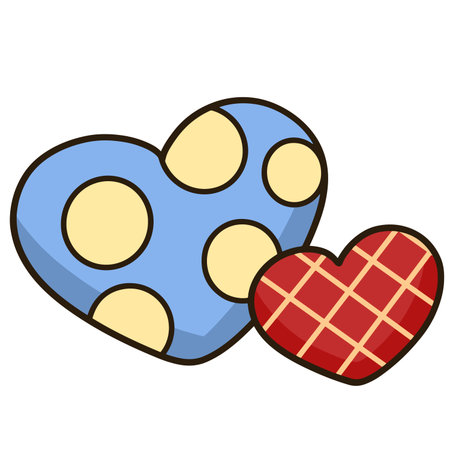 Blue heart clip art with circle and red pattern throwingのイラスト素材
