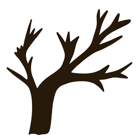 Shadow of a black tree without leavesのイラスト素材