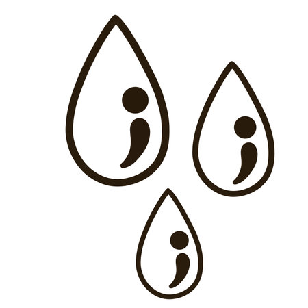 Three water drops black line iconのイラスト素材