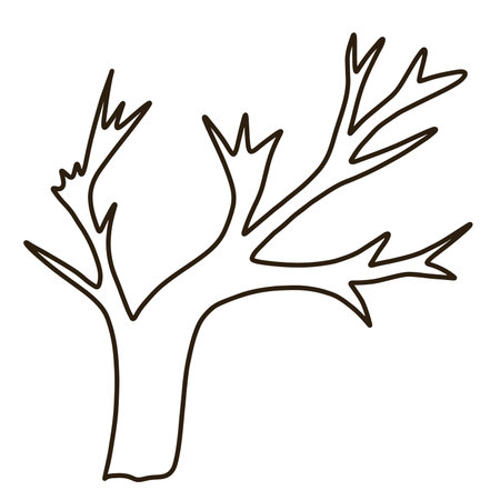 A leafless tree is drawn with black lines.のイラスト素材