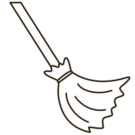 Witch broomstick icon with handleのイラスト素材