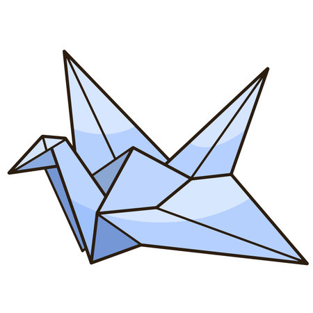 Cute blue origami bird clip artのイラスト素材