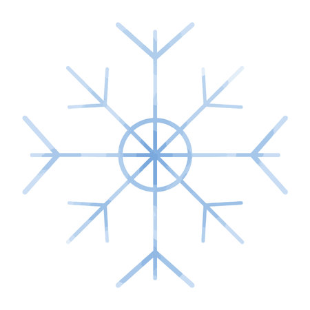 Blue and white snowflake clip art on transparent background.のイラスト素材