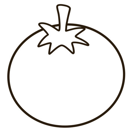 Coloring page of a single tomato for kidsのイラスト素材