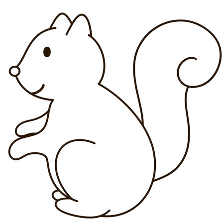 Squirrel Cartoon Coloring Book Sideways for Kidsのイラスト素材