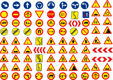 signs or traffic symbolsのイラスト素材