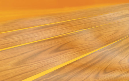 Wooden flooring texture background with selective focus and copy space.の写真素材