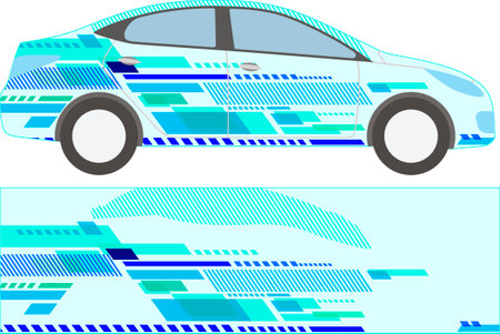 Abstract car with lines and dots. Vector illustration for your design.のイラスト素材
