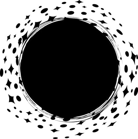 Black and white grunge circle frame. Abstract background. Vector illustration.のイラスト素材