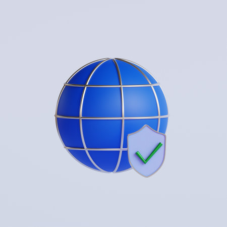 Global and internet security concept. 3d render illustrationの写真素材
