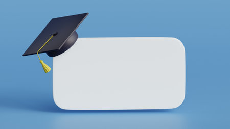 Education, degree ceremony concept. Graduation knowledge concept.3d illustration. School icon set.の写真素材