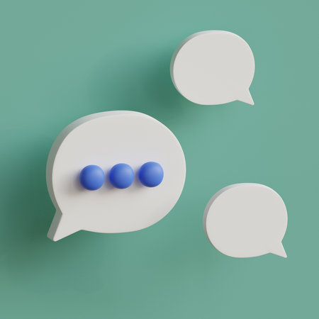 Chat bubble icon. Stylize dialogue symbol. 3d render illustration